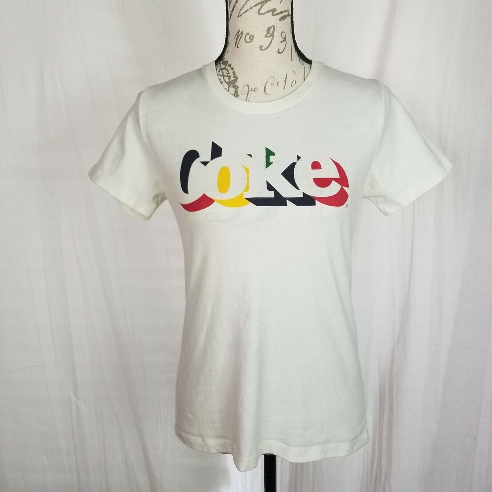 Coca-Cola Ivory Graphic Short Sleeve‎ T-Shirt Size L